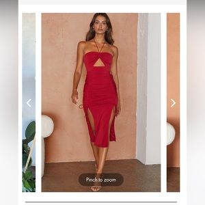 Selfie Leslie Red Midi Dress